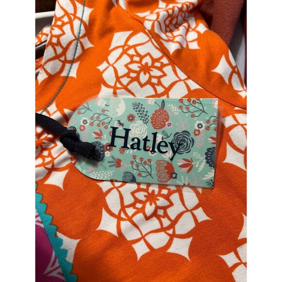 Hatley Floral Droplet Tropics T-Shirt Dress Orange Pink White Small NWT - Picture 2 of 11